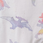 Watercolor Dinos Organic Baby Sleeper Romper - Sweet Pea
